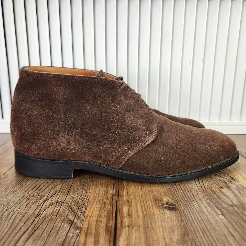 Tricker's Suede Chukka Boots Mens 11.5 Brown Made in England Preppy Ankle Shoes